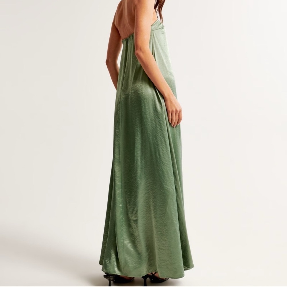 Abercrombie & fitch purple satin strapless trapeze maxi dress - Picture 3 of 8